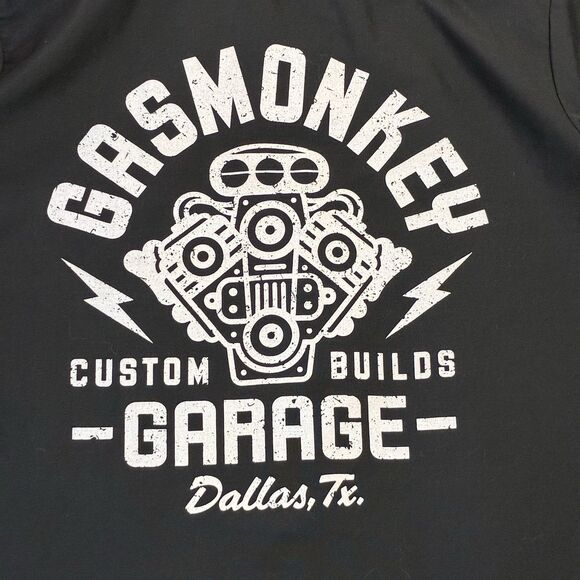Gas Monkey Garage Red Kap Work Shirt Men’s Size L Black Button Front - Picture 7 of 7